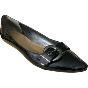 Black Patent Leather  Pointed Flats Shoes Size 9